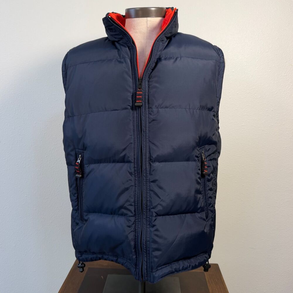 Vintage Y2K GAP Reversible Down Puffer Vest Men's M Navy Red OCT 2000 Gorpcore